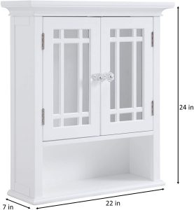 Neal Collection Shelved Wall Cabinet with Doors