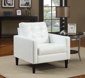 ACME Balin White Faux Leather Accent Chair