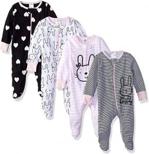 Gerber Girls' 4 Pack Sleep N' Play Footie